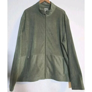 Scandia Woods Comfy Fleece Sweater XL Men's Long Sleeve Full Zip Olive Green